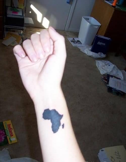 Small World Map Tattoo on Arm